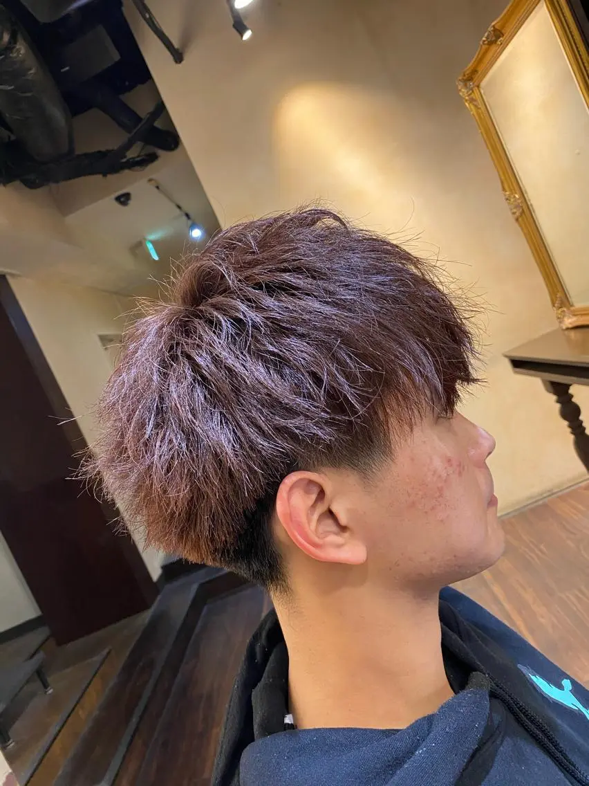 メンズ メンズブリーチ マッシュ カット ヘアカラー 大阪メンズヘアのプロ 高橋 直希のヘアスタイル