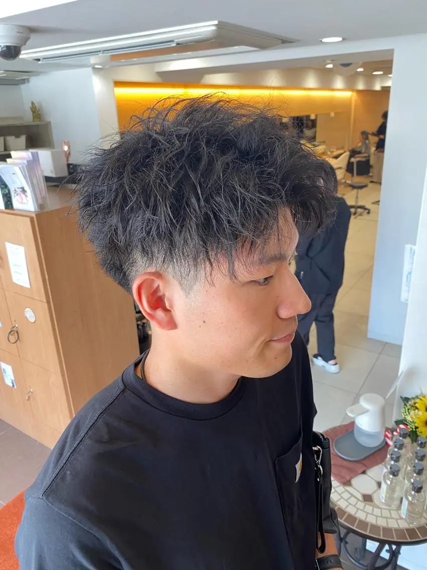 ショート パーマ メンズ メンズパーマ ショートヘア カット パーマ トリートメント 塩谷黎✨イルミナ カラーメンズパーマ✨のヘアスタイル
