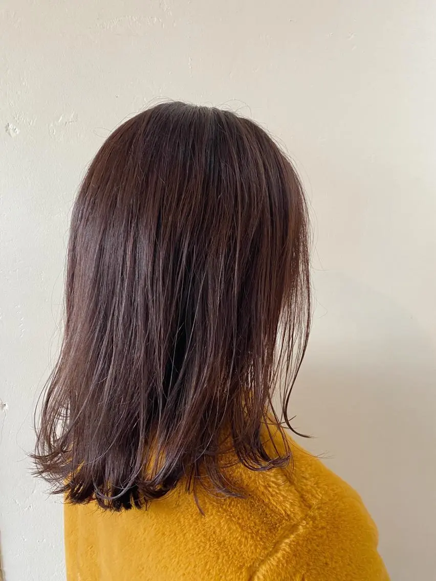 ミディアム カラー アッシュ ピンクカラー stylist🎨 aye牧野莉香のヘアスタイル