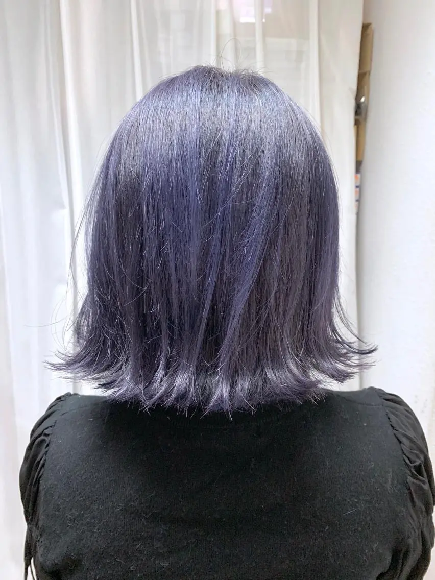 ミディアム カラー パーマ ヘアアレンジ アディクシーカラー アッシュ パープルカラー パープルアッシュ ヘアカラー トリートメント 縮毛矯正/美髪 髪質改善/石田幸輔のヘアスタイル