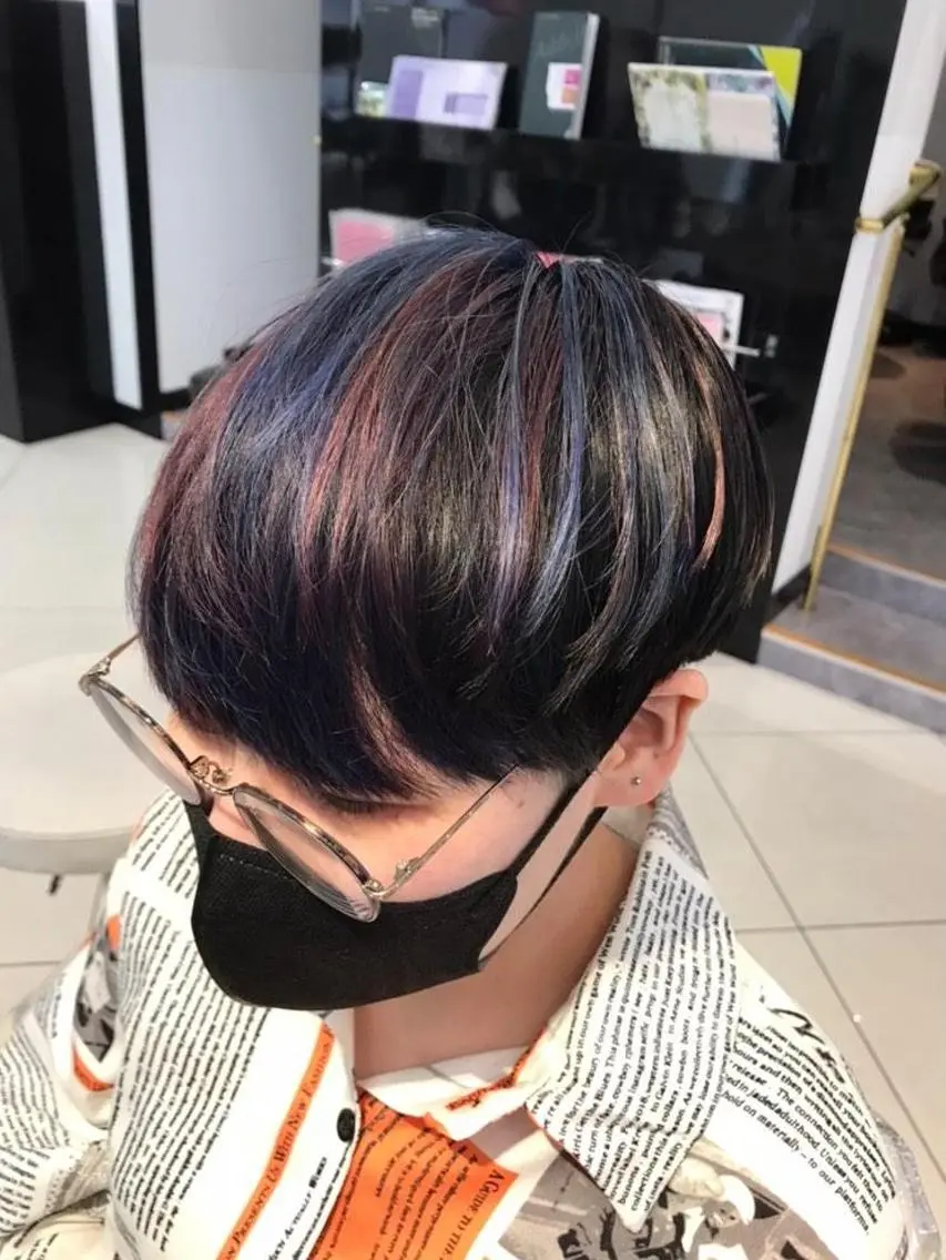 ショート カラー ブルーカラー ピンクカラー あらげ 🌈推しカラー🌈ᵕのヘアスタイル