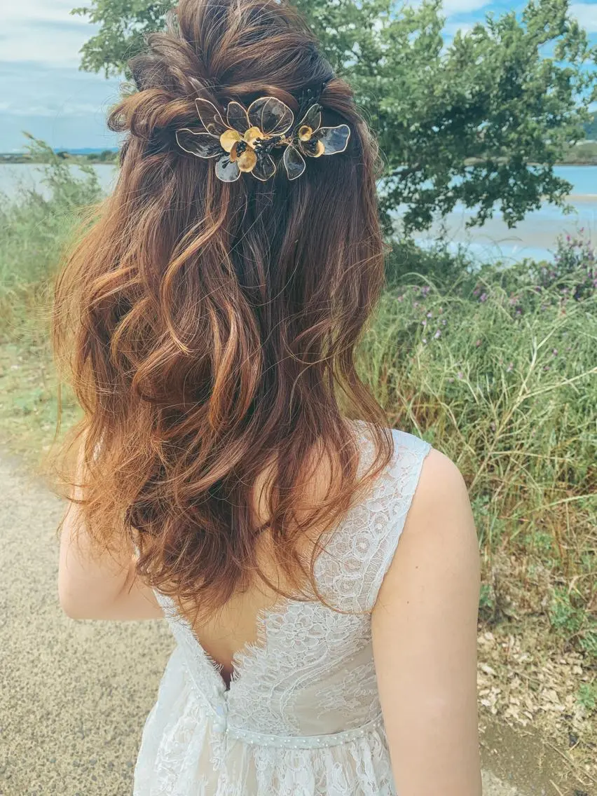ロング ヘアアレンジ 結婚式・ブライダル 𝗦𝗢 -スオ- HAZUKIのマツエク・マツパデザイン