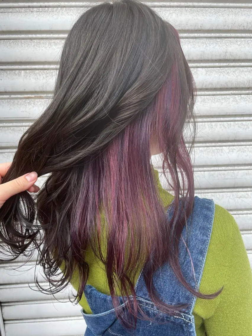 ロング カラー インナーカラー ヘアカラー トリートメント IORI #韓国ヘア#髪質改善のヘアスタイル