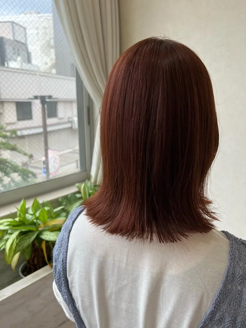 ミディアム カラー ピンクカラー 韓国風ヘア カット ヘアカラー トリートメント 🤍オオカワ レイナ🤍のヘアスタイル