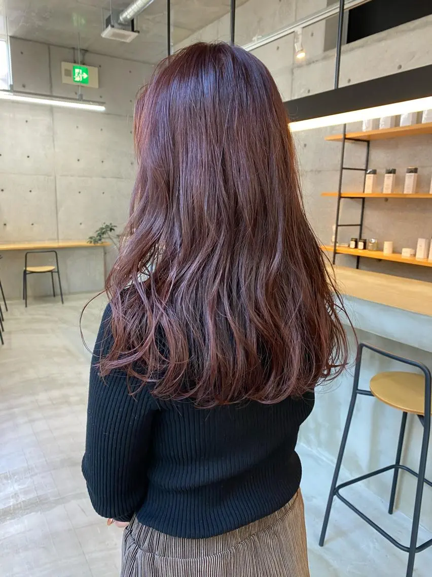 ロング カラー ヘアアレンジ ブリーチ カシス ブリーチなしカラー オレンジ son hair HIROEのヘアスタイル