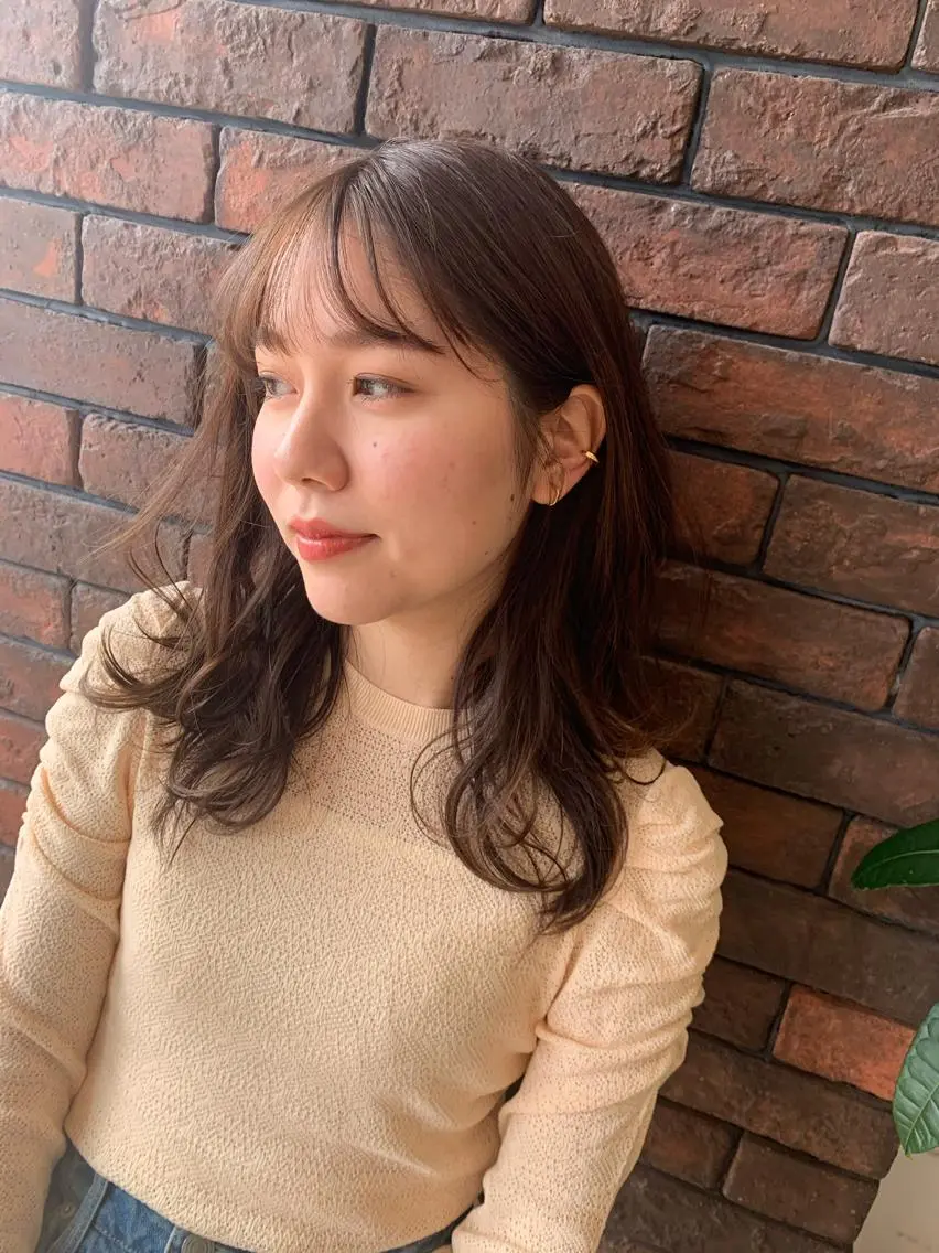 セミロング カラー hubhair レイヤー/透明感のヘアスタイル