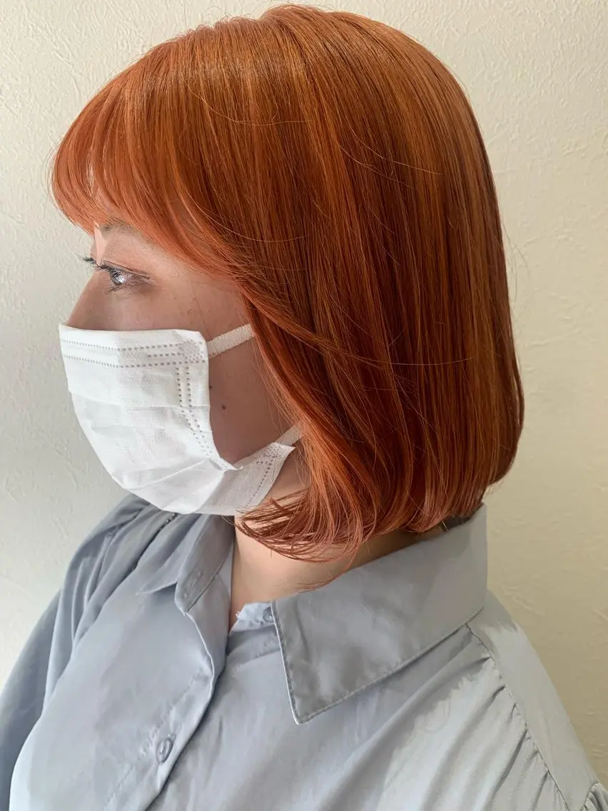 ショート カラー オレンジ カット ヘアカラー トリートメント hubhair レイヤー/透明感のヘアスタイル