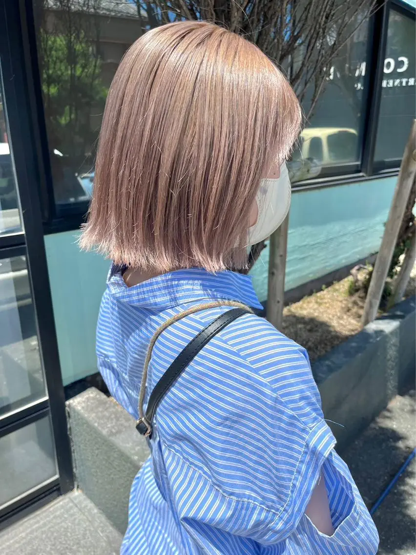 ミディアム カラー バレイヤージュ ブリーチ ケアブリーチ 透明感カラー デザインカラー 🔆韓国 norika🔆のヘアスタイル
