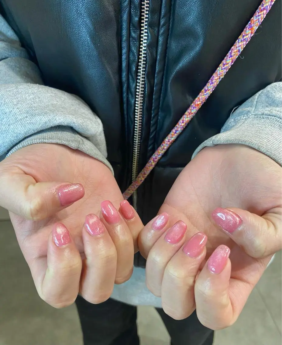 ネイル マグネットネイル ワンカラーネイル ピンク salon de oct.のネイルデザイン