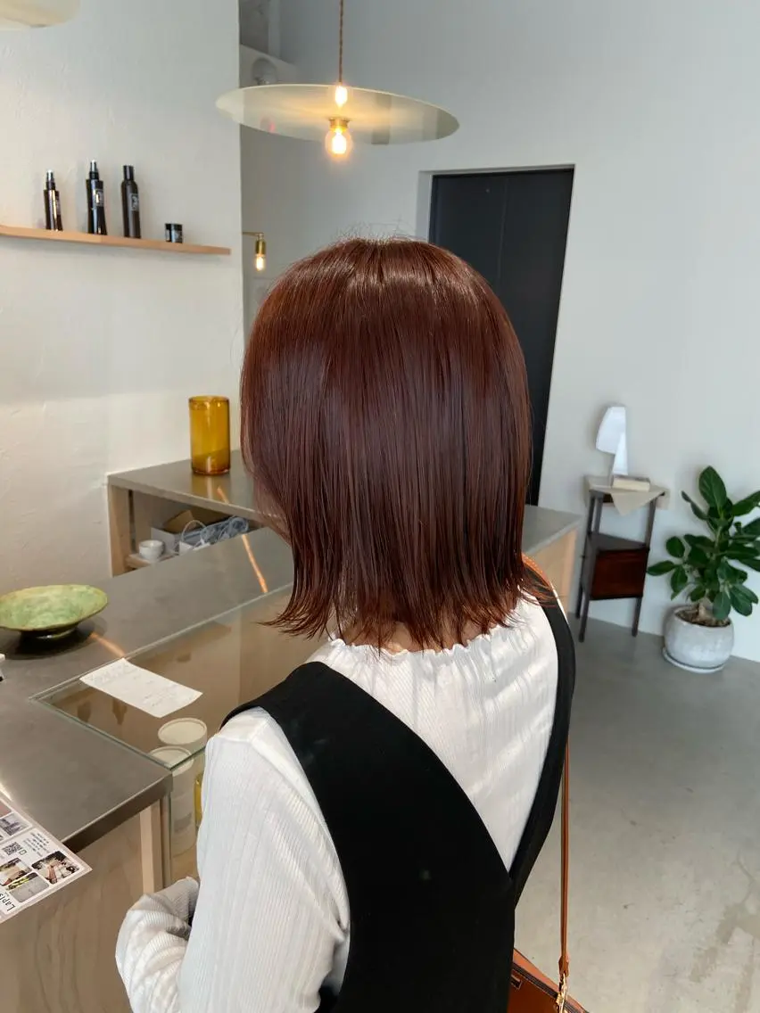 ミディアム カラー ブラウンカラー 石川 瑠琉のヘアスタイル
