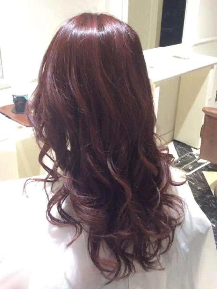 ロング カラー ヘアアレンジ ピンクカラー 髪質改善✨カラー特化 サロン🎨平尾晃一のヘアスタイル