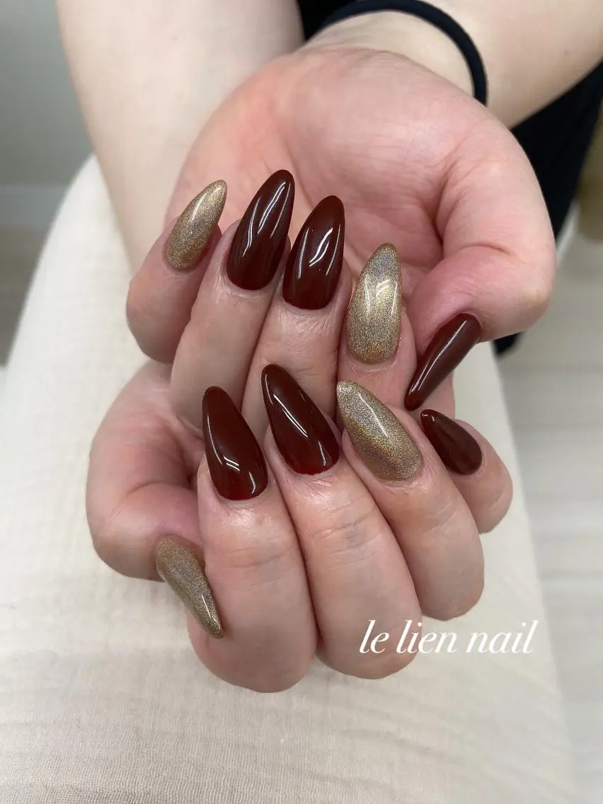 ネイル ボルドー ワンカラーネイル le lien nailのネイルデザイン