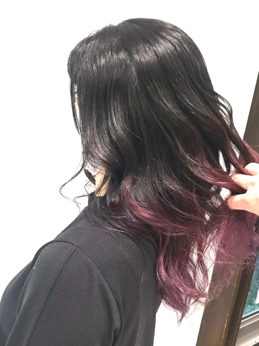 ロング ピンクラベンダー トリートメント 下條 真のヘアスタイル