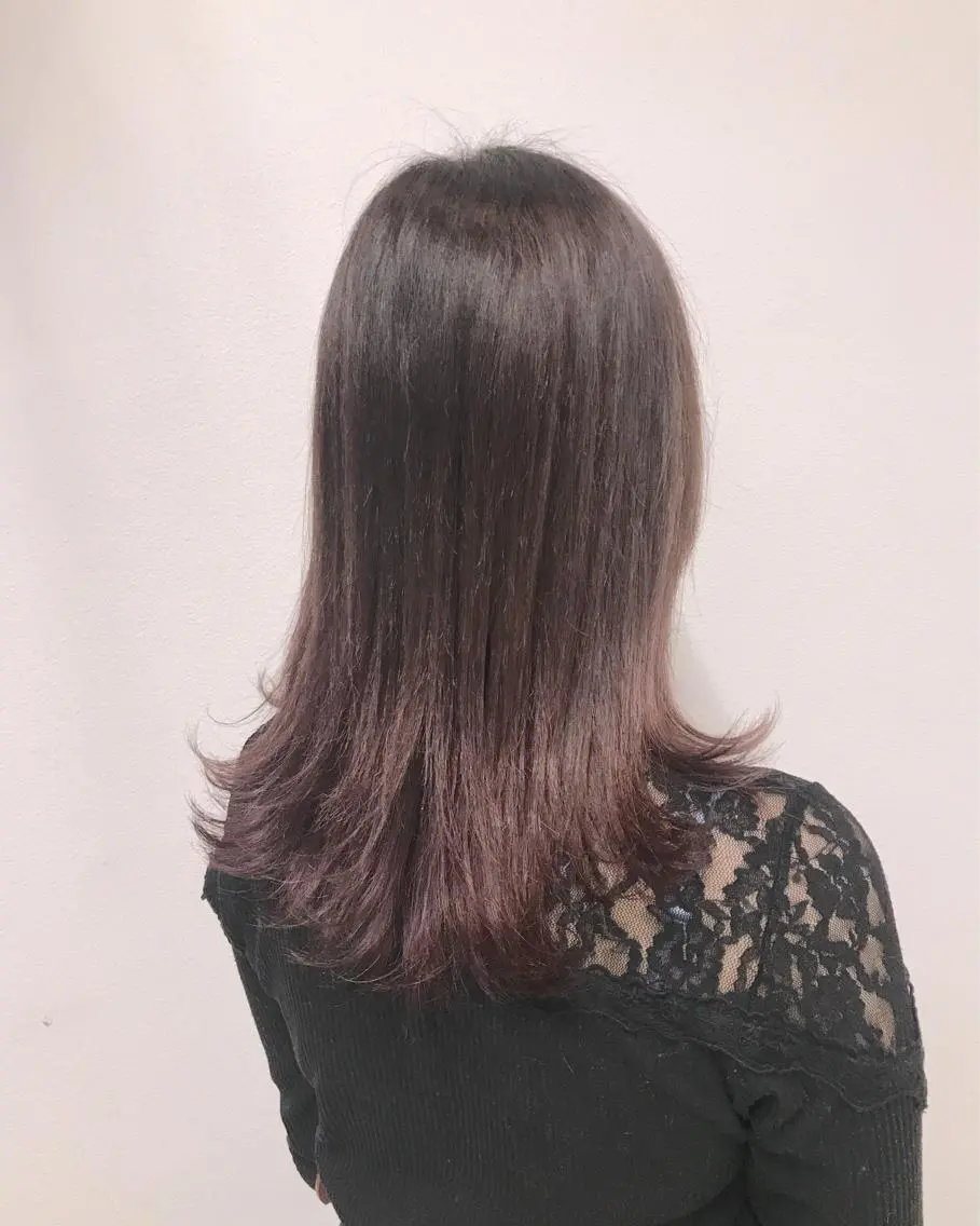 セミロング カラー ヘアアレンジ ブリーチ グラデーションカラー ハイトーンカラー ブリーチなしカラー ピンクカラー ヘアカラー トリートメント GiseL天神カラー 髪質改善/ブリーチのヘアスタイル