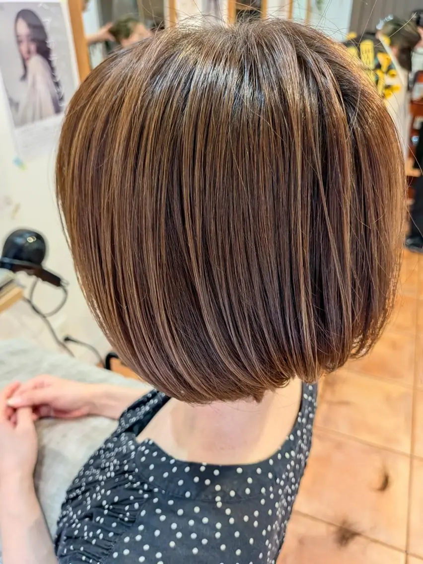 カラー ショート ハイライトカラー ハイライト カット ヘアカラー 髪質改善/福永 卓也のヘアスタイル