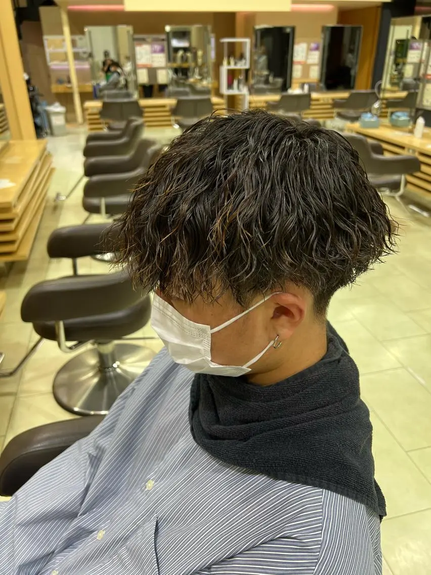 ミディアム カラー パーマ メンズ ヘアカラー メンズ特化 【かな】のヘアスタイル