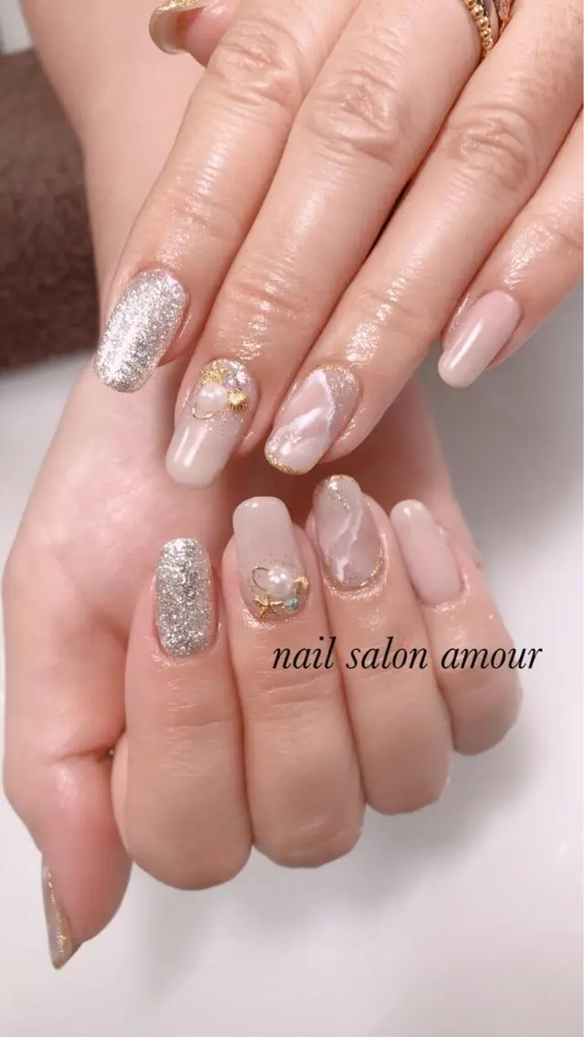 ネイル 大理石ネイル(マーブル) nailsalon ♡amour♡のネイルデザイン