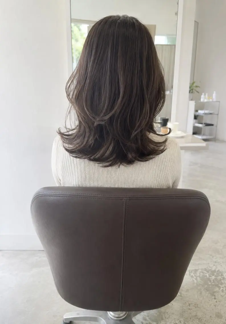 セミロング カット ヘアカラー トリートメント an・rata/ プチプラ/和歌山市駅のヘアスタイル