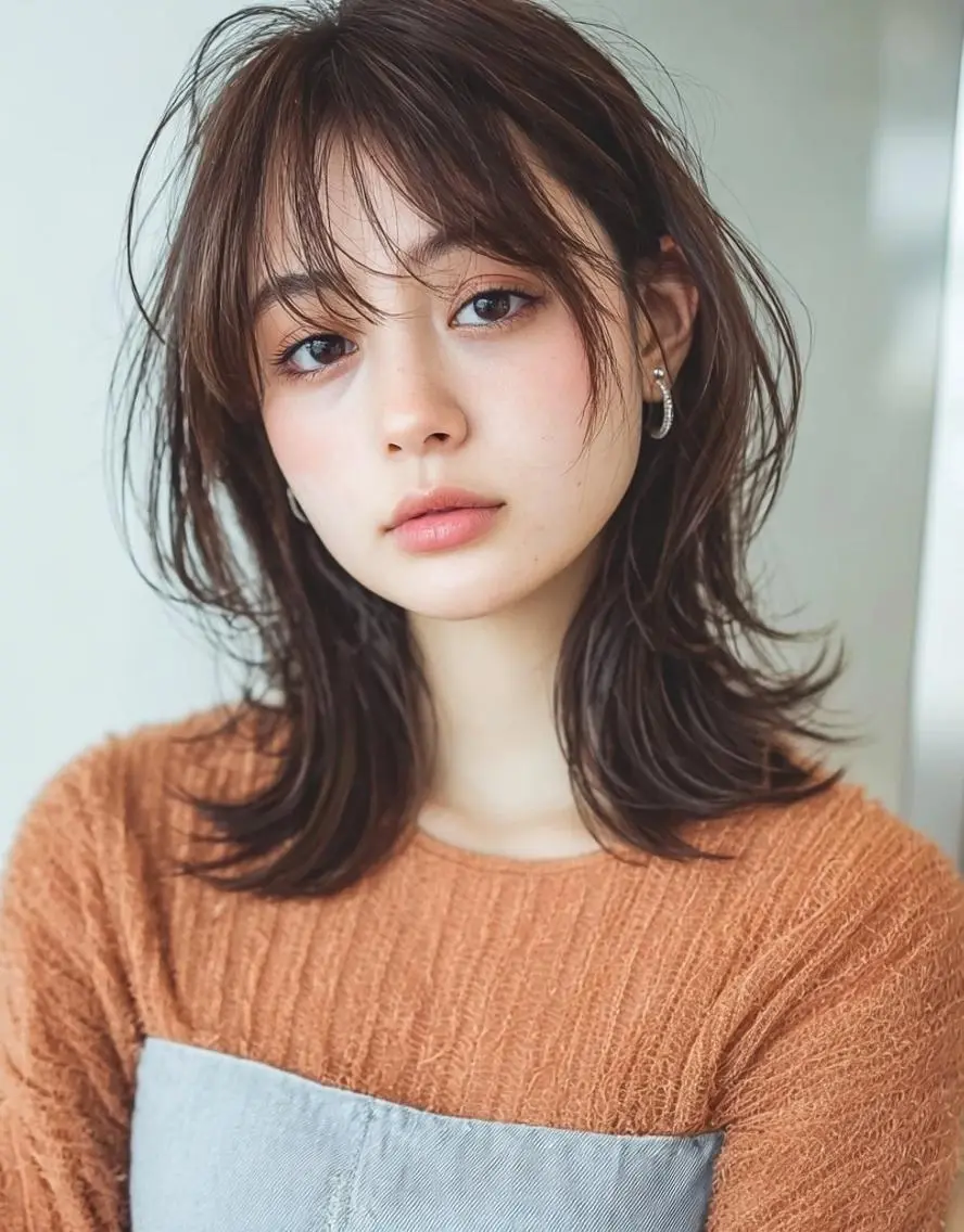 セミロング カラー デザインカラー✨ 透明感カラー菊地真保のヘアスタイル