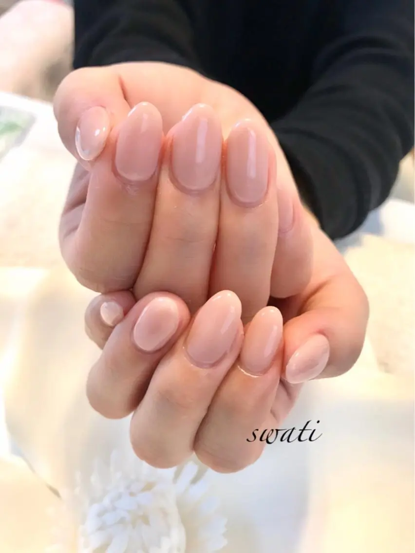 ネイル アートネイル オフィスネイル ワンカラーネイル ピンク シンプルネイル yuko （ネイリスト）のネイルデザイン