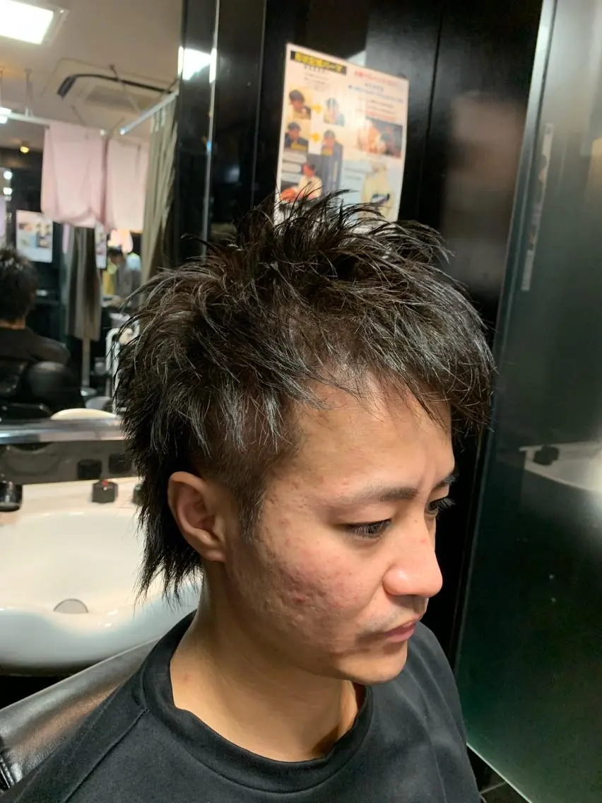 ショート カラー メンズ メンズウルフカット ウルフカット ひらお あおとのヘアスタイル