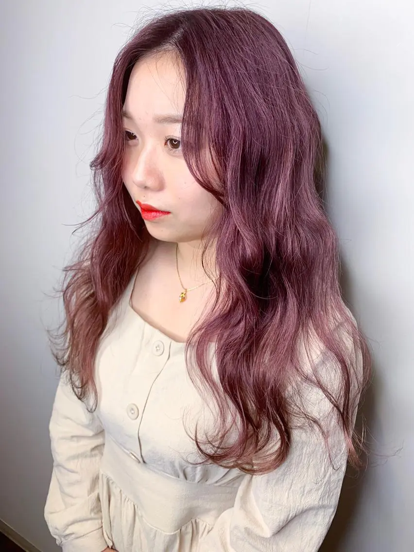 ロング カラー カシス 🧡色落ちまで2度 楽しめる🧡ヨシキのヘアスタイル