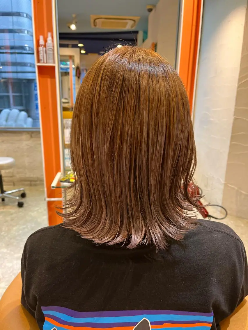 ミディアム カラー カット ヘアカラー トリートメント ヘッドスパ うしだ かおるのヘアスタイル