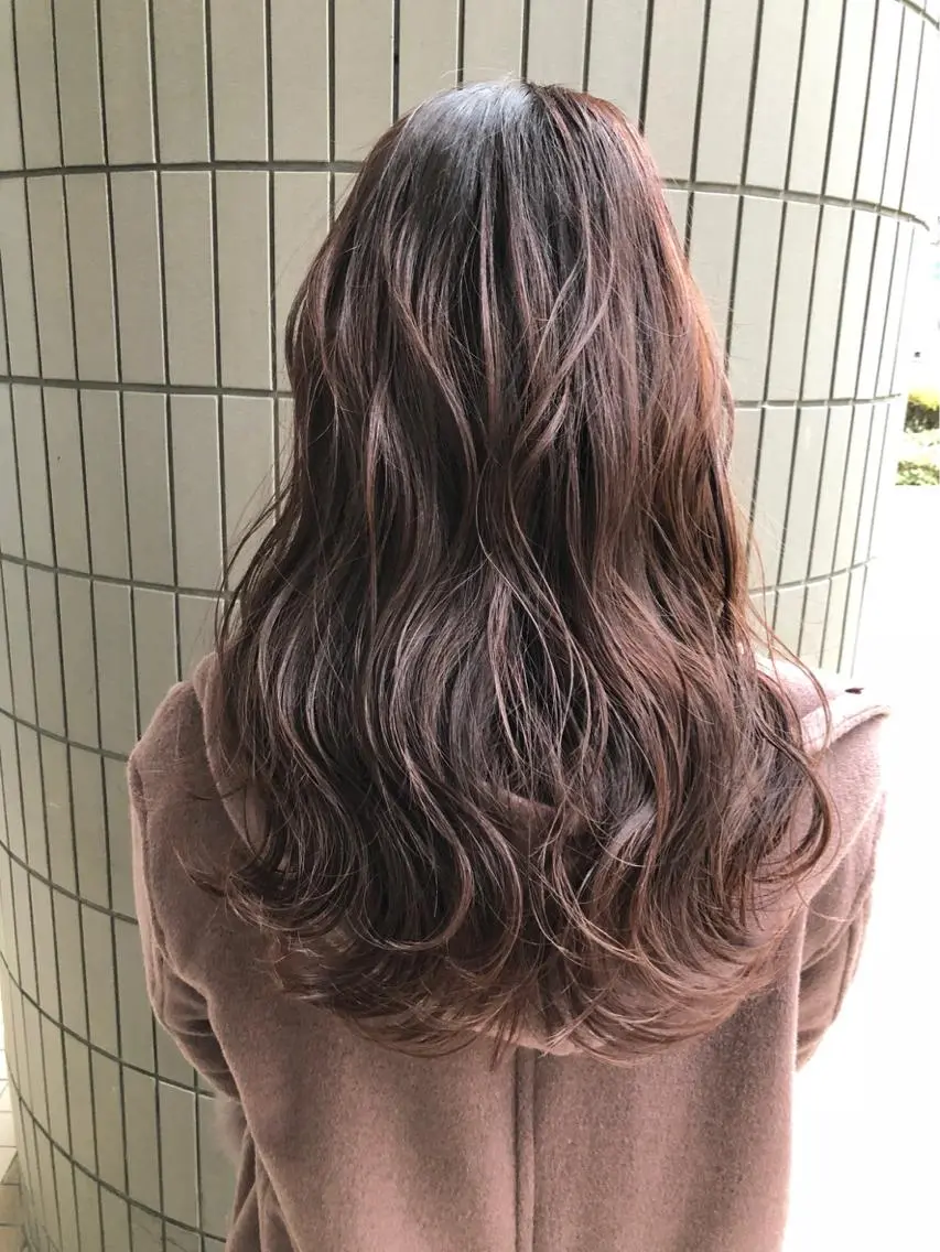 ロング カラー ブラウンカラー ピンクカラー ピンクブラウン 透明感韓国ヘア♡ みつきのヘアスタイル