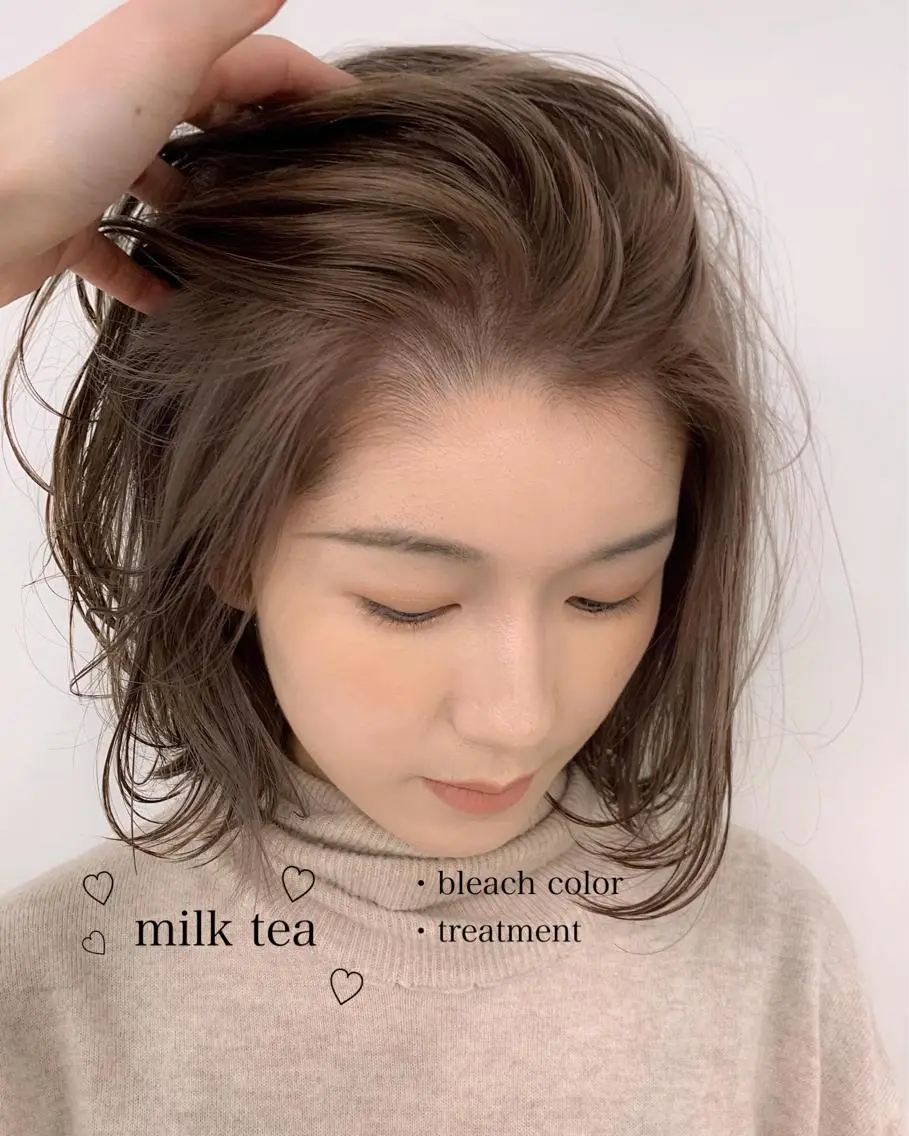 ショート カラー ブリーチ 卒業式ヘアセット🎀 ヘアアレンジのヘアスタイル