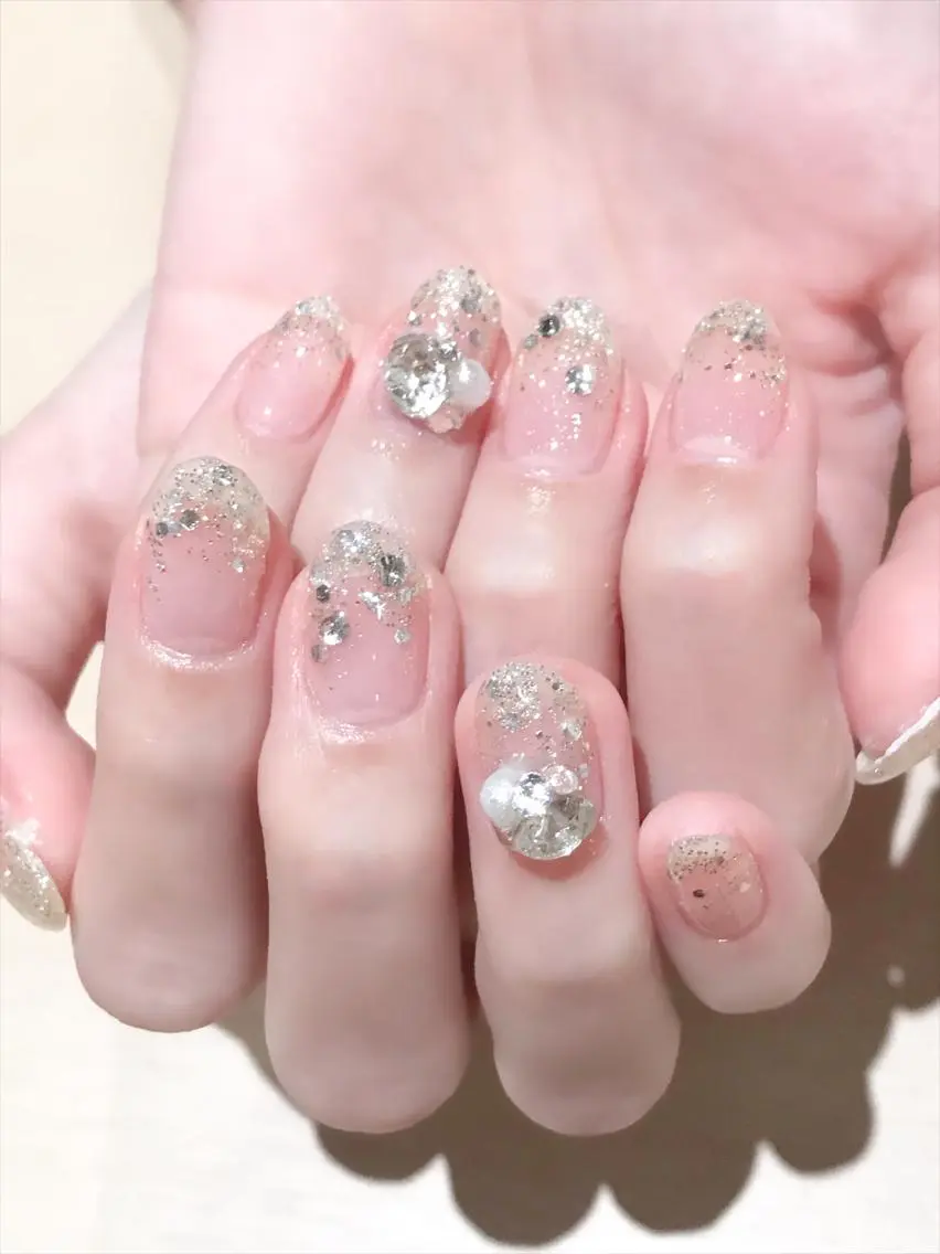 ネイル グラデーション キラキラネイル ラメ(グリッター) ラメグラデーション Nyanco Nailのネイルデザイン