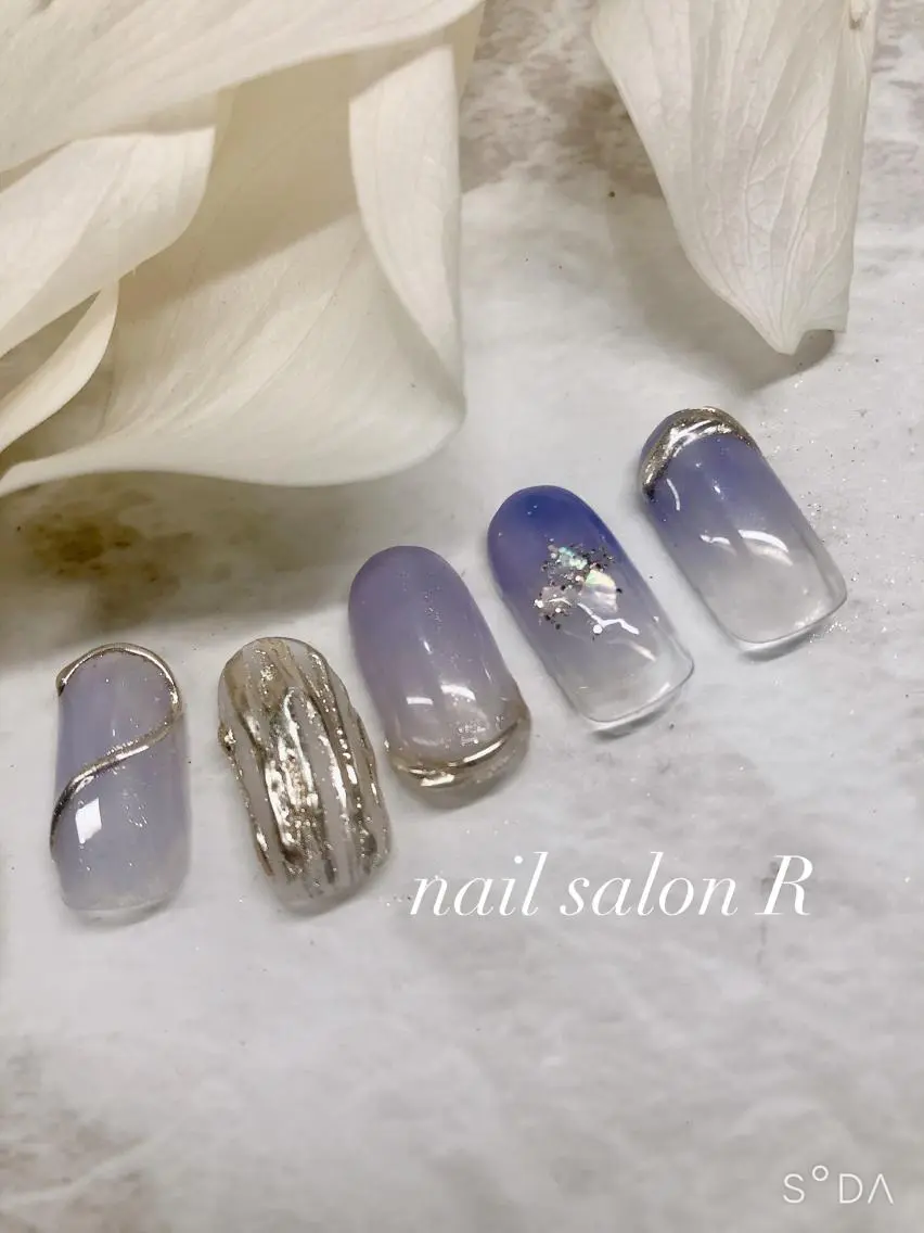 ネイル パープル ハンドネイル nail salon Rのネイルデザイン