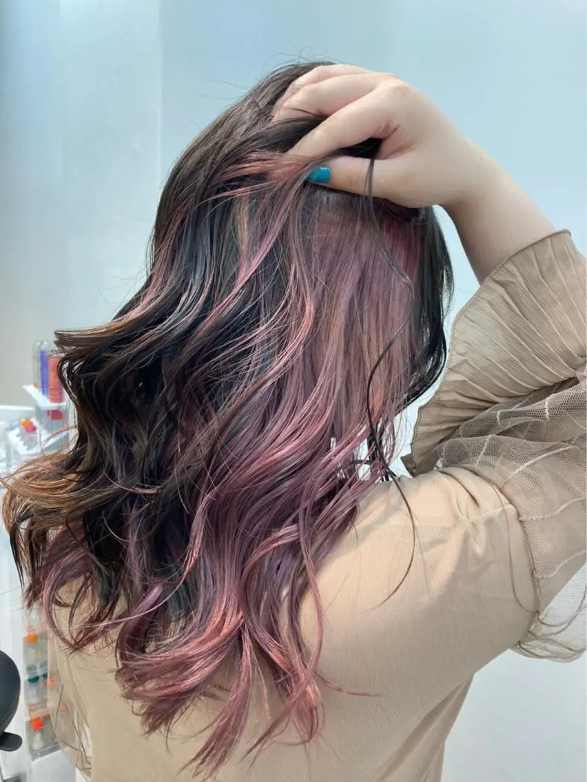 カラー カシス オレンジ カット ヘアカラー トリートメント レイヤー似合わせ 透明感カラーりきやのヘアスタイル