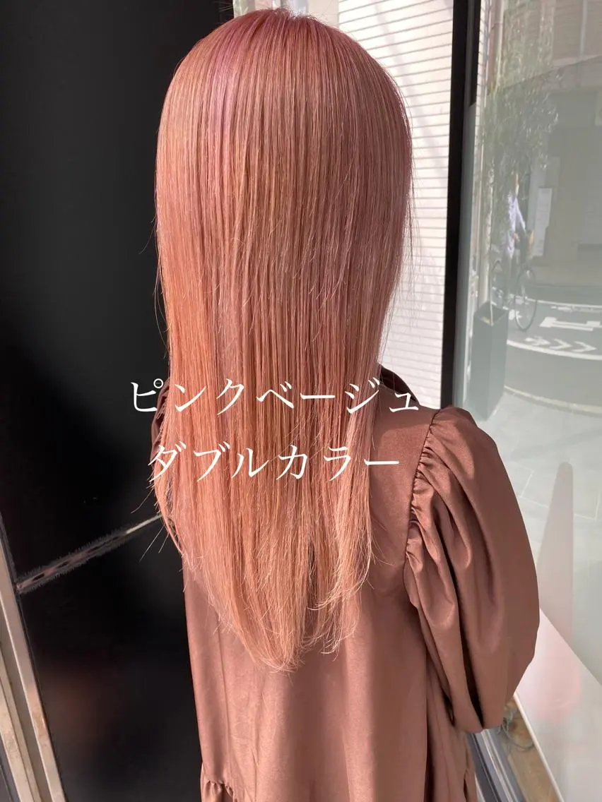 ロング カラー ヘアカラー トリートメント ハイトーン/カラー/ 用賀/稲若健太郎のヘアスタイル