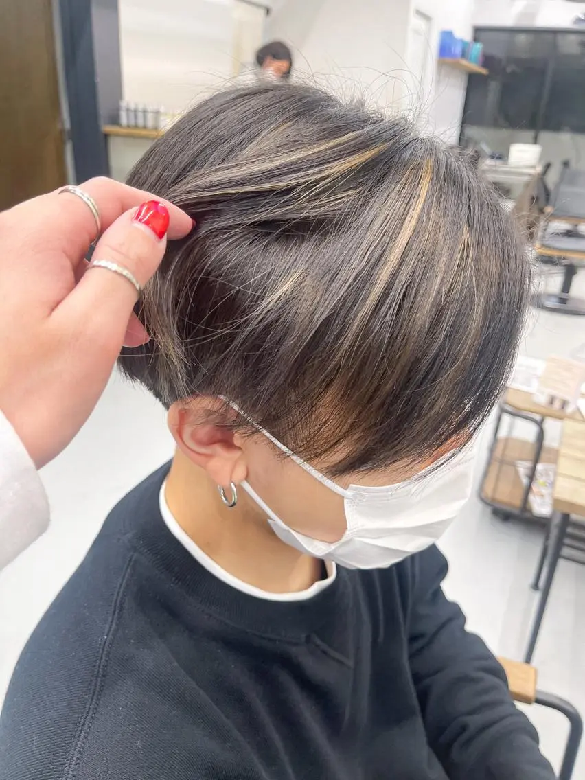 カラー メンズ カット ヘアカラー 森本裕/オーナー/ ハイトーン/パーマのヘアスタイル