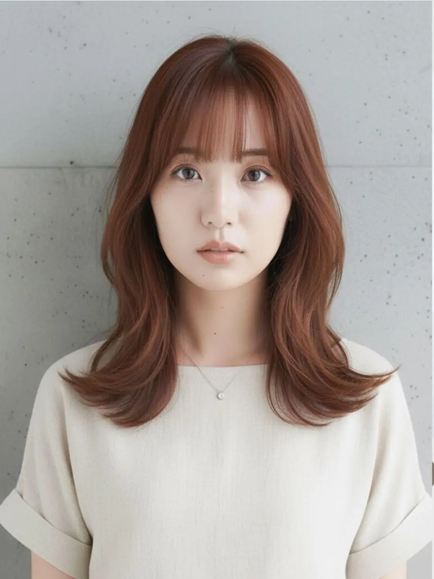セミロング カラー ブラウンカラー 透明感カラー カット ヘアカラー NYNY南草津店 桂嵩太のヘアスタイル