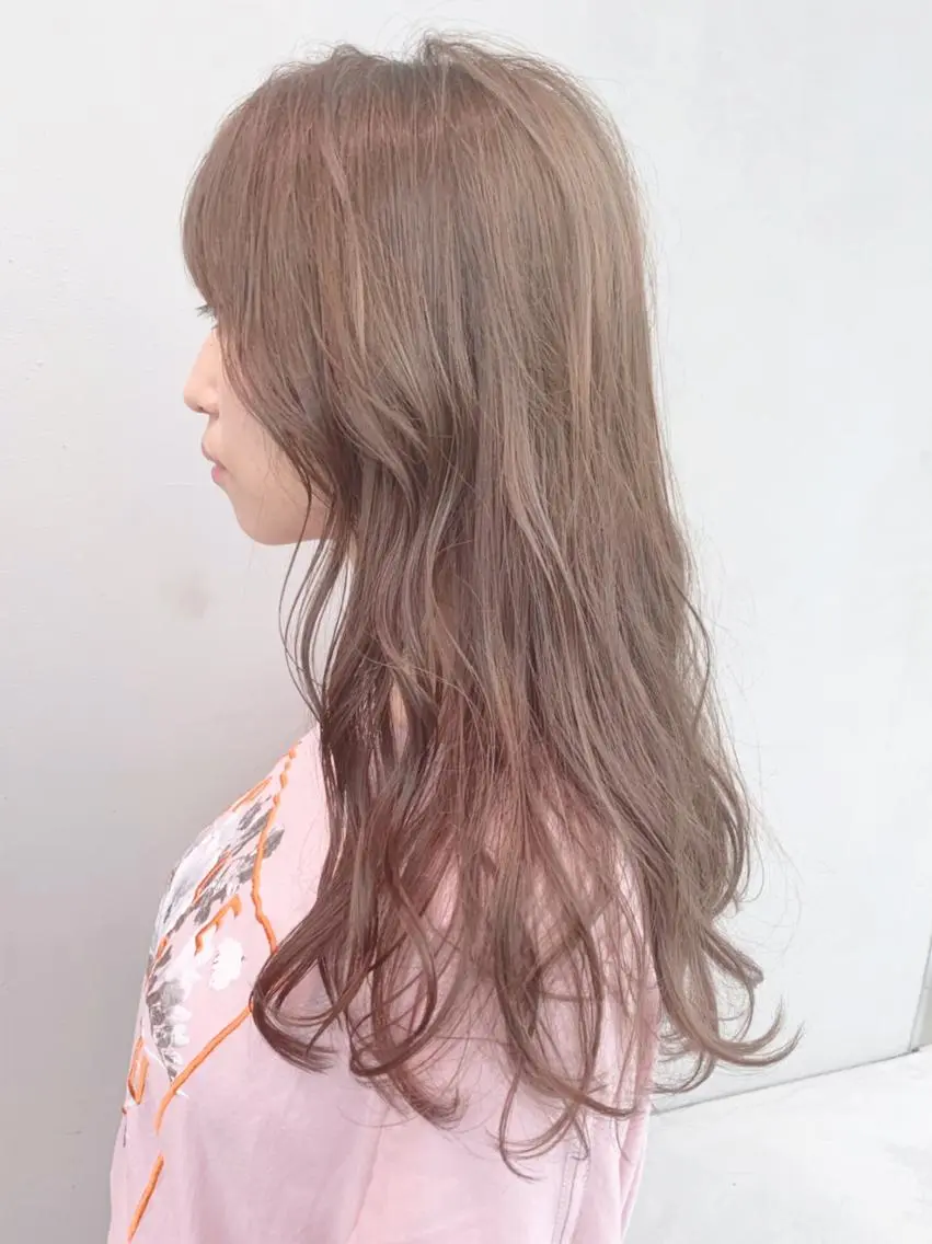 セミロング カラー パーマ ヘアアレンジ ベージュカラー モカベージュ ITbyALBUM 中野店のヘアスタイル