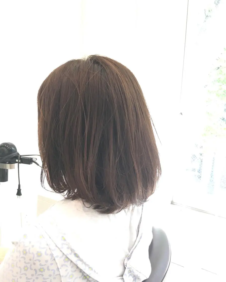 ショート カラー ワンレンボブ ブラウンカラー ボブ 中村 よしひでのヘアスタイル