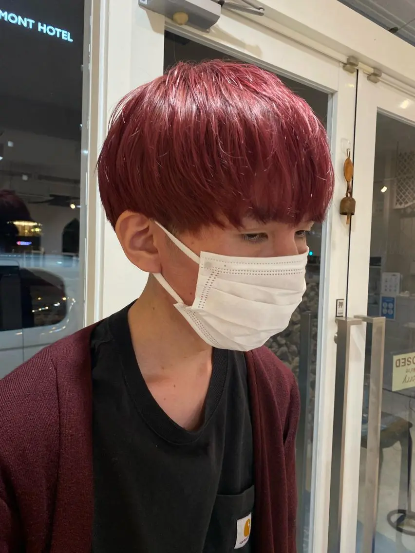 ショート カラー メンズ ヘアカラー トリートメント 饒平名 知也のヘアスタイル