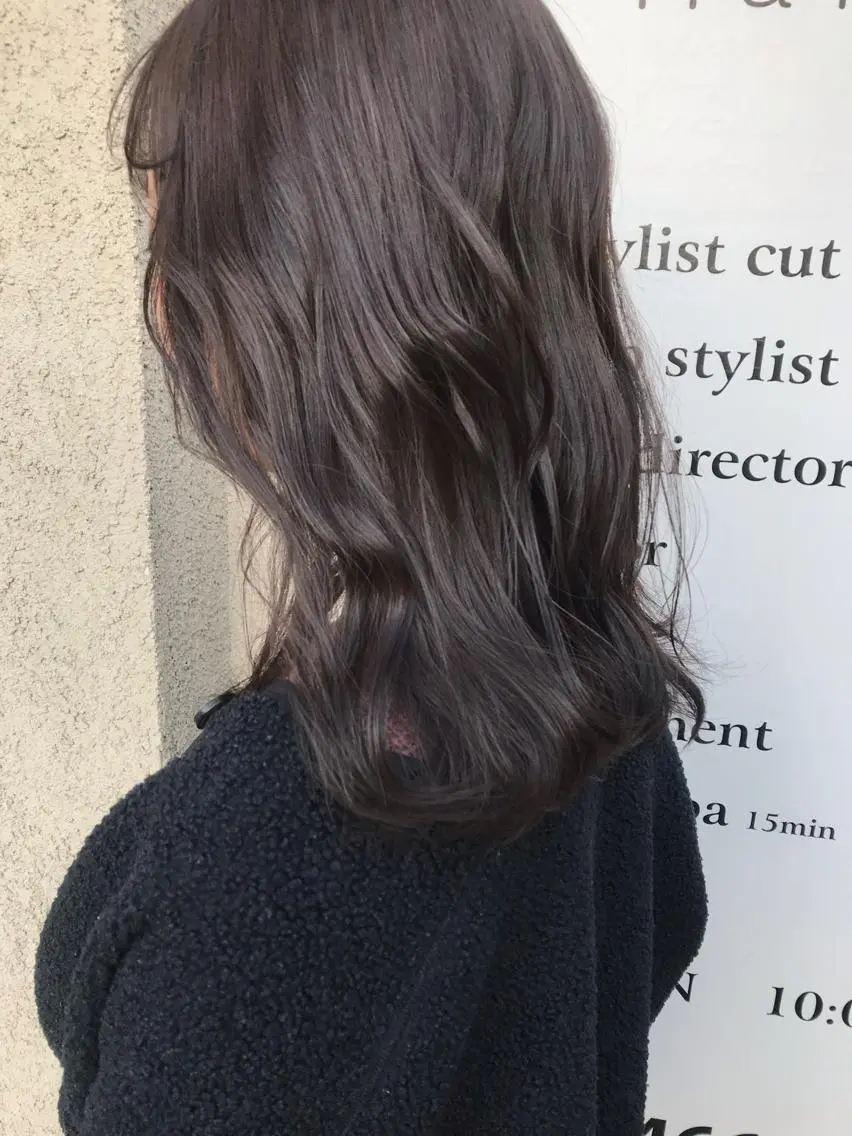 ミディアム カラー ブリーチ 透明感カラー ブリーチなしカラー ヘアカラー トリートメント riho/レイヤー/ ハイトーン/ブリーチのヘアスタイル