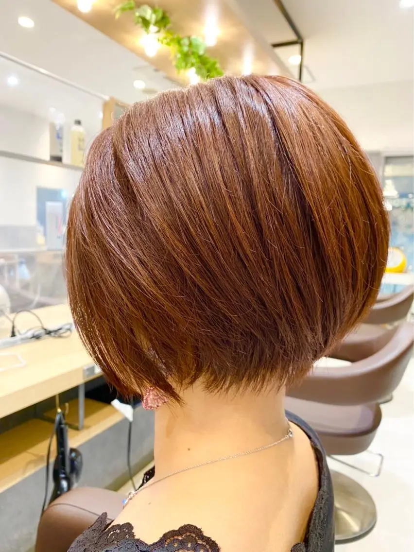 ショート カラー カット トリートメント ヘアセット 渡部雄大 ショート／縮毛矯正のヘアスタイル