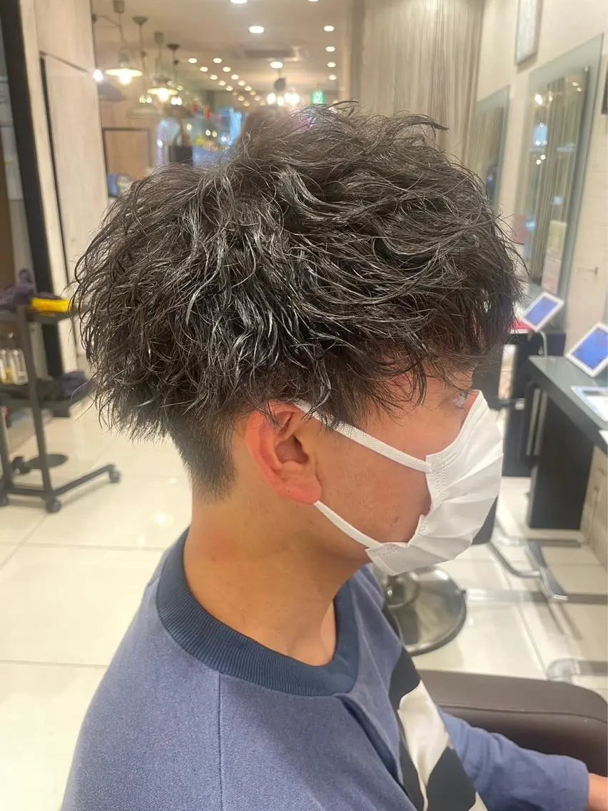 パーマ メンズ カット パーマ 山本 龍亜のヘアスタイル