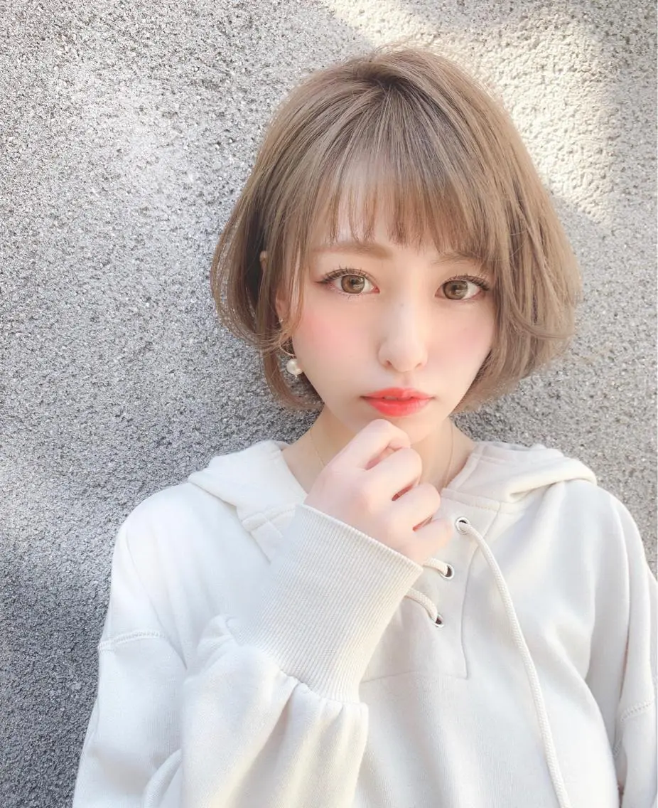 ショート カラー グレージュ ミルクティーグレージュ 大人かわいい💍🤍 ボブ/ショートボブのヘアスタイル