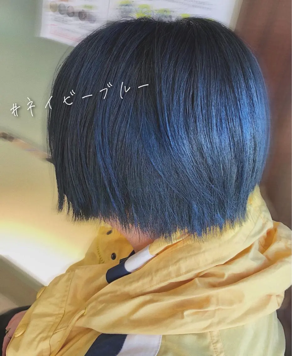 ショート カラー ブルーカラー ネイビーカラー カット ヘアカラー 🌼こやま かおり🌼のヘアスタイル