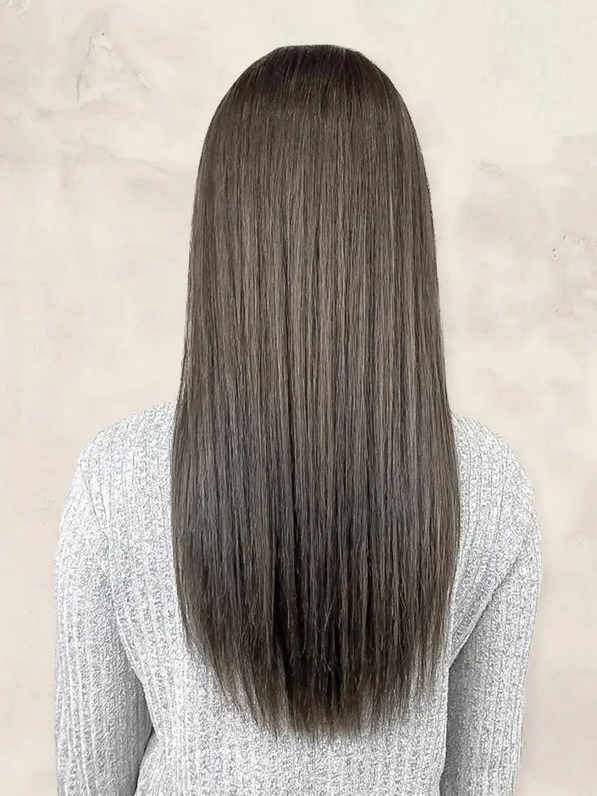 ロング カラー 縮毛矯正 ヘアカラー トリートメント グレージュ×レイヤー 藤生 和宏のヘアスタイル