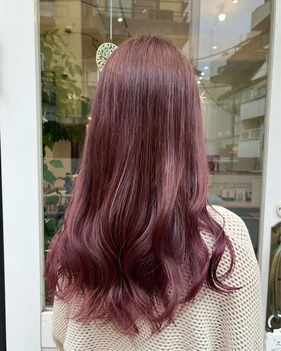 ロング カラー ラベンダーカラー ラベンダーピンク ピンクカラー 髪質改善 髪質改善☆ 縮毛矯正miyuのヘアスタイル