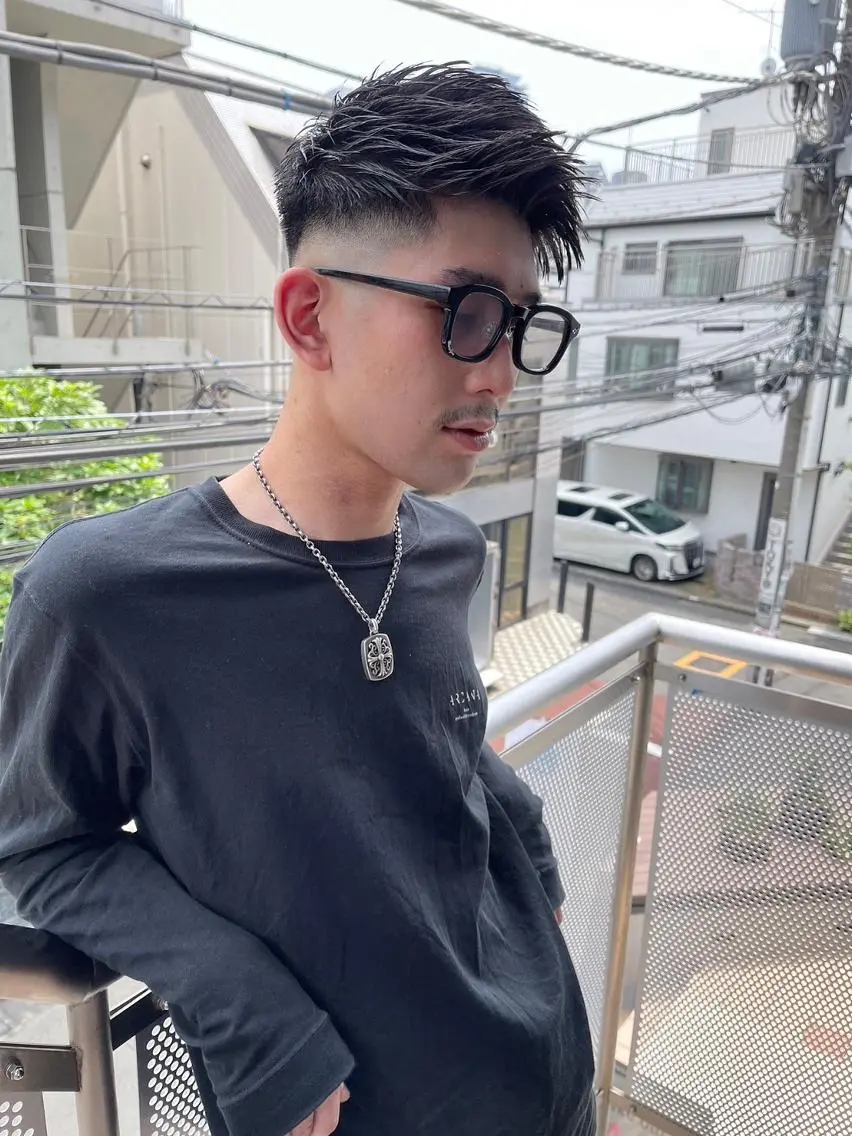 メンズ カット 山影✨バレイヤージュ ハイライト✨メンズ◎のヘアスタイル