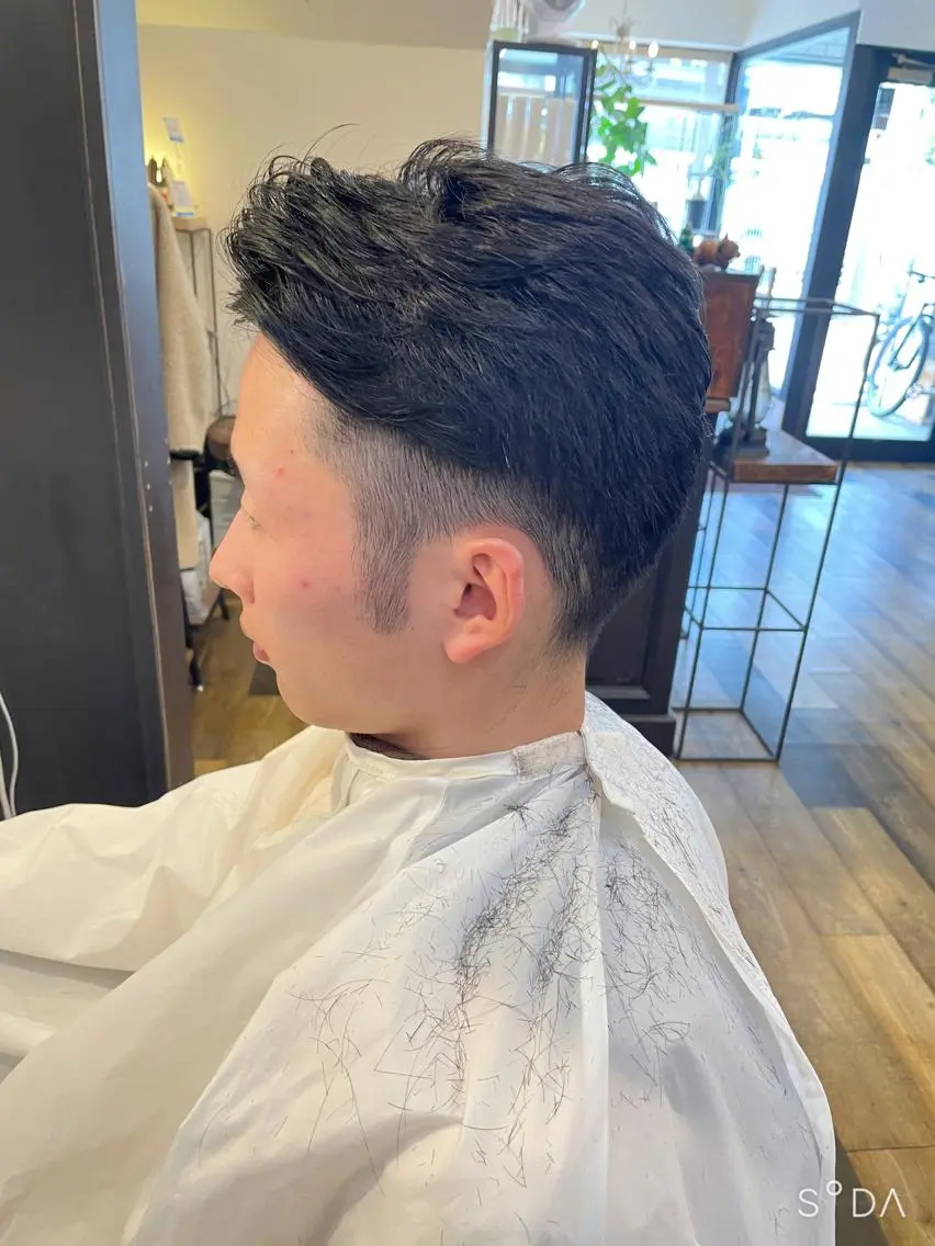 メンズ アップバング ひばりヶ丘美容室 カット石井里佳のヘアスタイル