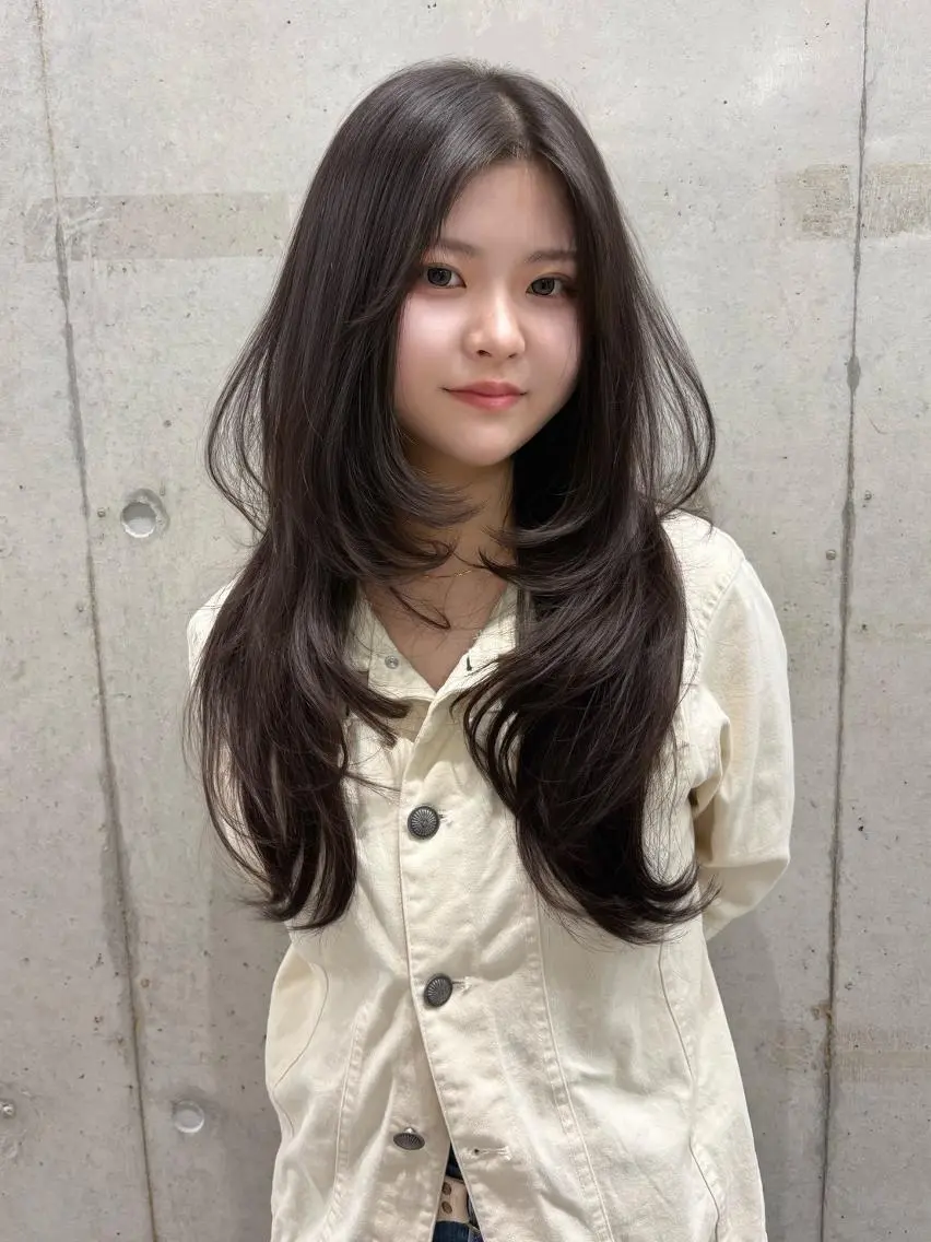 カラー セミロング ブリーチ 透明感カラー グレージュ ブリーチなしカラー ヘアカラー トリートメント ♡韓国ヘア♡ ブリーチ✨ハイトーンのヘアスタイル