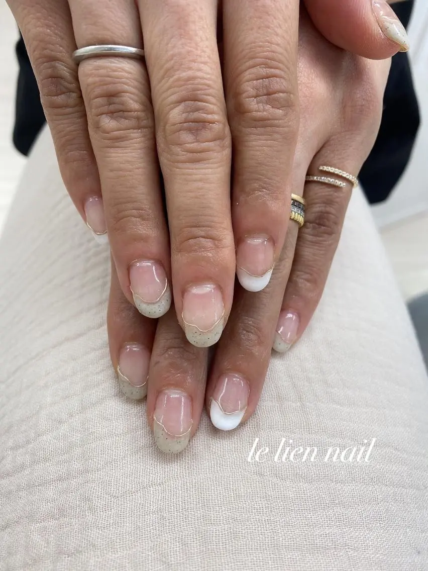 ネイル フレンチネイル ジェルネイル ミラーネイル le lien nailのネイルデザイン