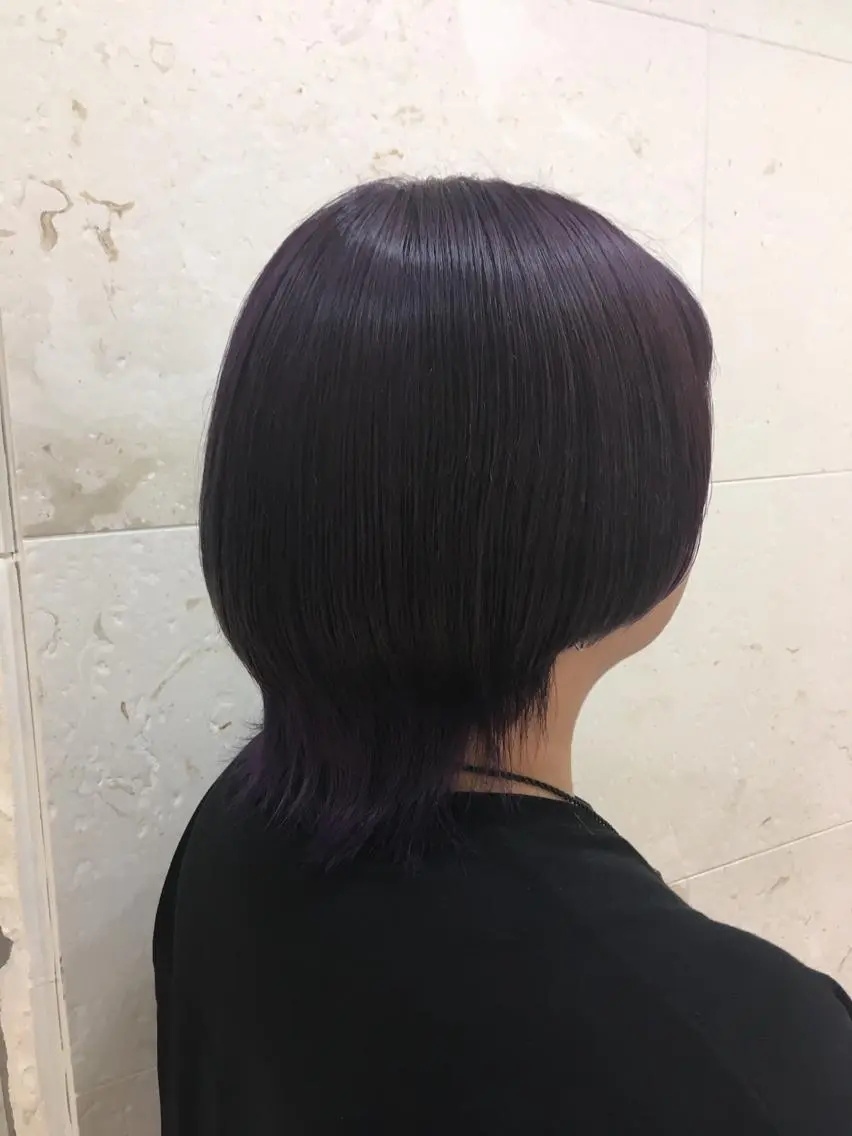 ミディアム カラー バイオレットカラー カット ヘアカラー トリートメント 斉藤 貴也のヘアスタイル